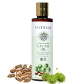 EARTH LIKE Cold Pressed Castor Oil (200ml) for Healthy Hair and Skin | Nourishes, Deeply Moisturizes & Promotes Hair Growth | All Hair & Skin Types | Sulphate & Parabean Free, No Mineral & Silicon Oil